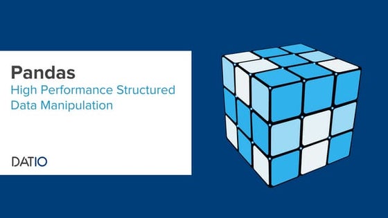 Pandas: High Performance Structured Data Manipulation