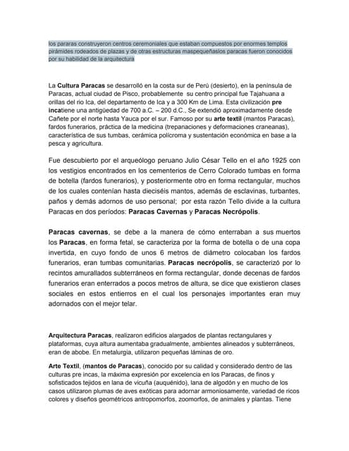 Paracas arquitectura