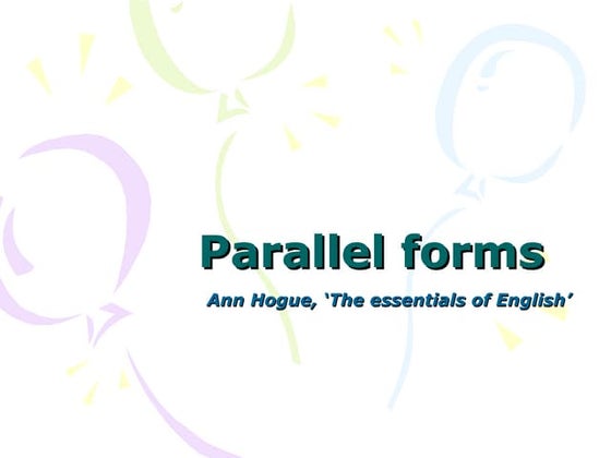 Parallel forms 21st sept.
