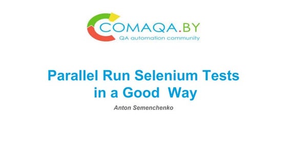 Parallel run selenium tests in a good  way