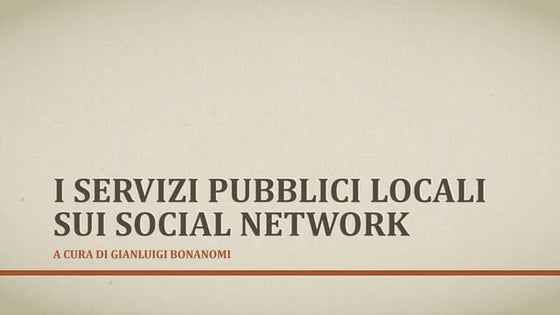 La Pubblica Amministrazione sui social network