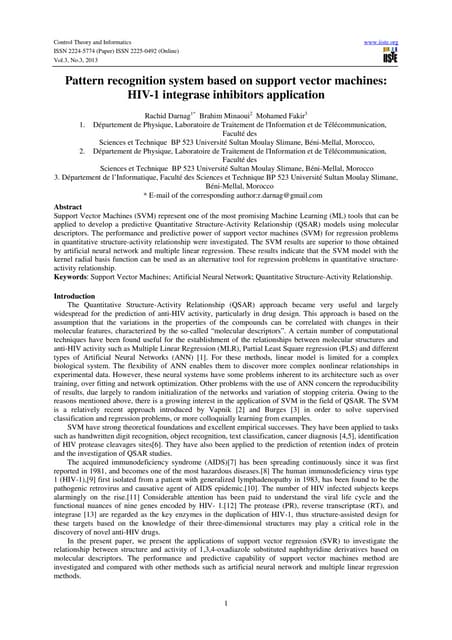 Pattern recognition system based on support vector machines