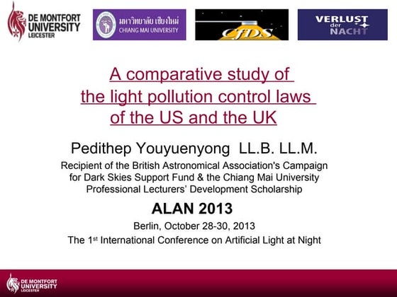 ALAN - Artificial Light at Night 2013 (The 1st International Conference on Ar...