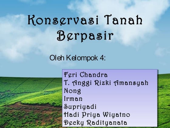 Konservasi Tanah Berpasir