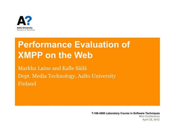 Performance Evaluation of XMPP on the Web