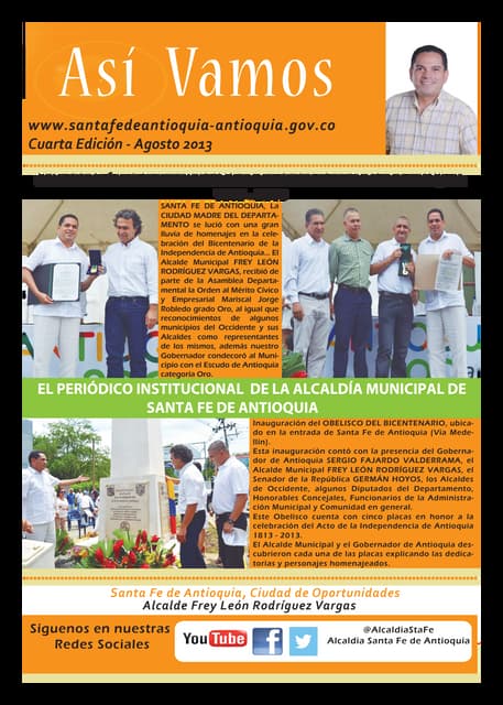 Periódico Institucional "ASÍ VAMOS" Cuarta Edición - Agosto de 2013