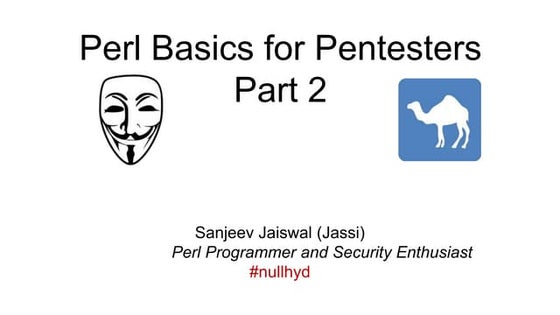 Perl basics for pentesters part 2