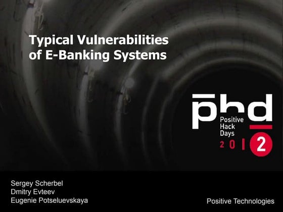 Typical Vulnerabilities of E-Banking Systems