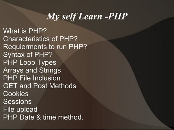 My self learing -Php
