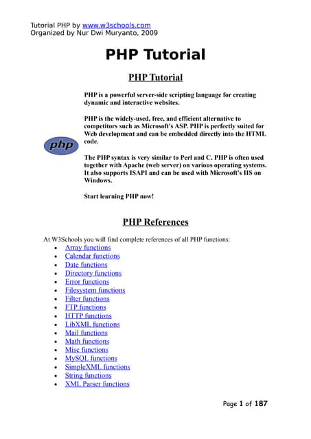 Php tutorialw3schools