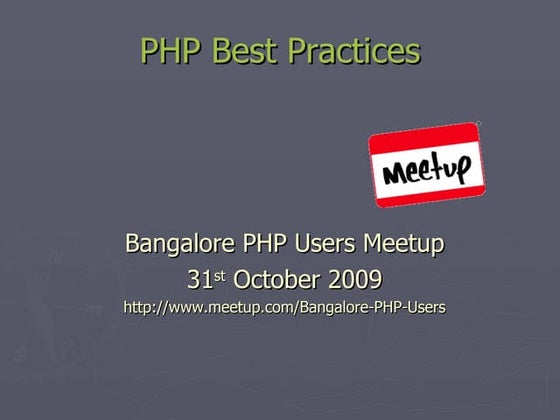 Php Best Practices