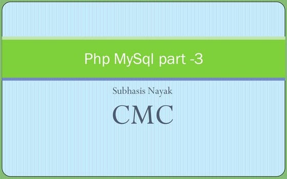 Php, mysq lpart3