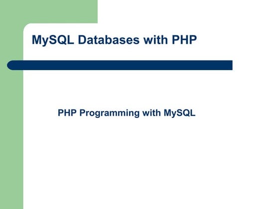 Php with MYSQL Database
