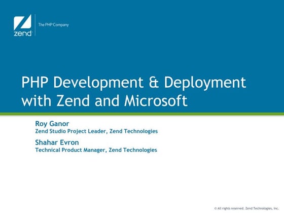 PHP and Zend Framework on Windows