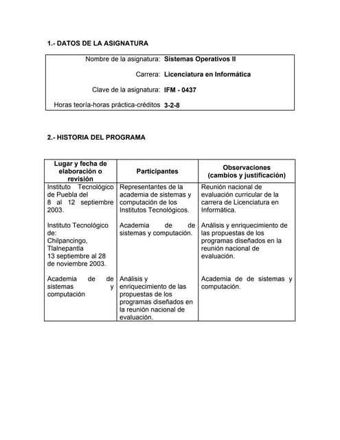 Plan de estudios