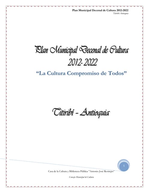 Plan municipal decenal de cultura 2012 2022