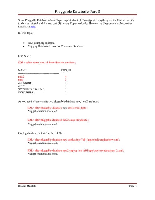Pluggable database 3