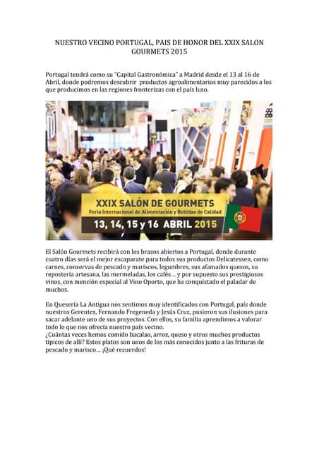  Portugal Salon gourmets 2015
