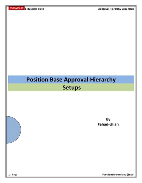 Position base approval hierarchy (Oracle E-Business Suite)