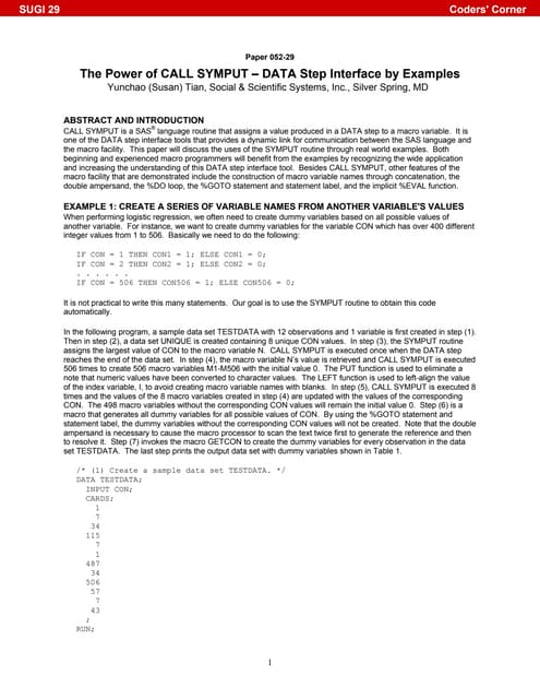 Power of call symput data