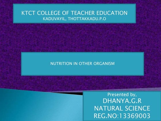nutrition in other organism