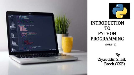 Introduction to python programming ( part-2 )