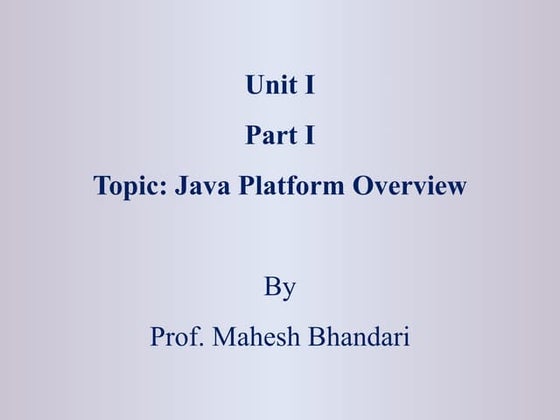 PPS Java Overview Unit I.ppt