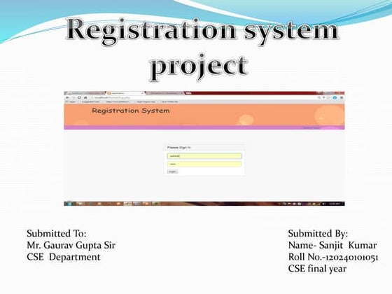 Registration system in hostel