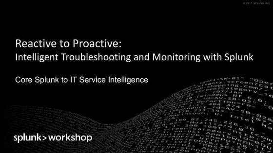 Reactive to Proactive: Intelligent Troubleshooting and Monitoring with Splunk