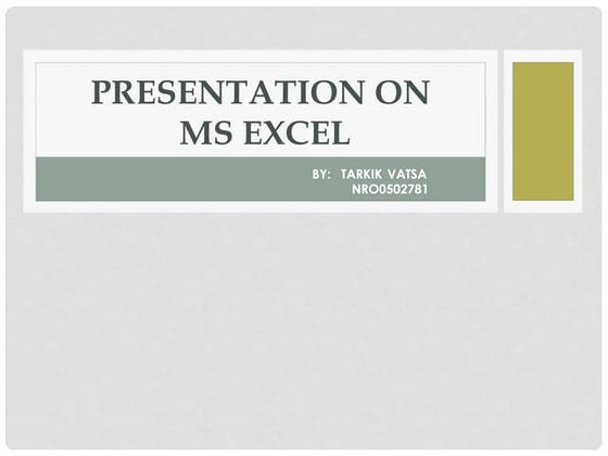PowerPoint presentation on Microsoft Excel.docx