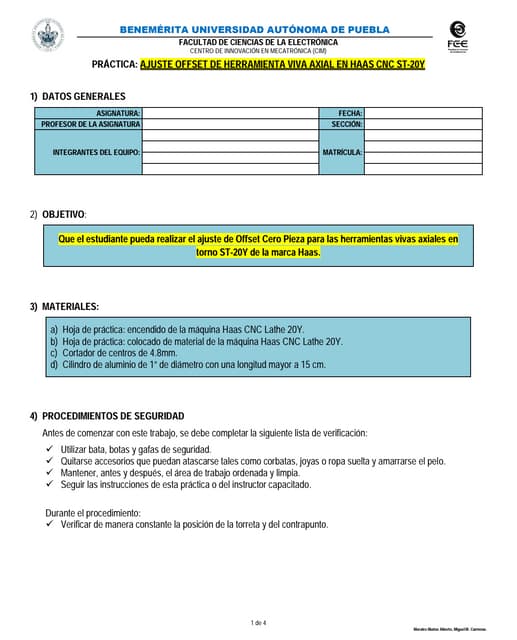 Pract ajuste offset hta viva torno st