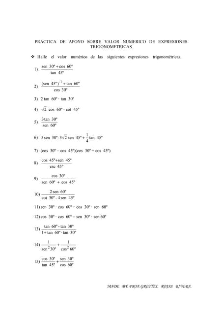 Practica   de   apoyo   sobre   valor   numerico   de   expresiones   trigono...