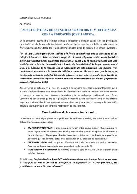 Características de la escuela tradicional y su comparación con la escuela de ...