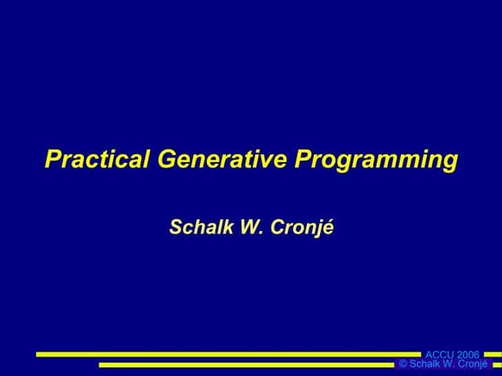 Practical Multi-language Generative Programming