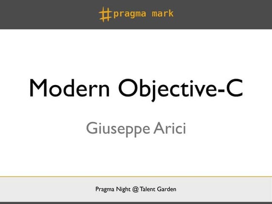 Modern Objective-C @ Pragma Night