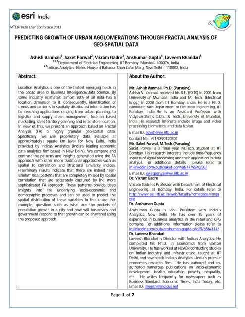Predicting growth of urban agglomerations through fractal analysis of geo spa...