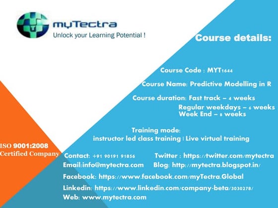 The Predictive Modelling in R Training in Bangalore