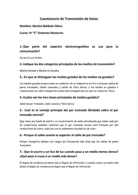 Preguntas de transmision