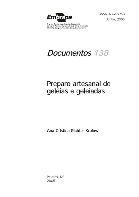 Preparo de geleias artesanais embrapa