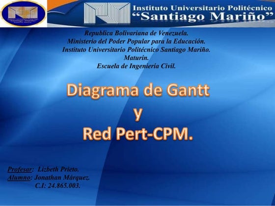Diagrama de gantt y red pert-CPM