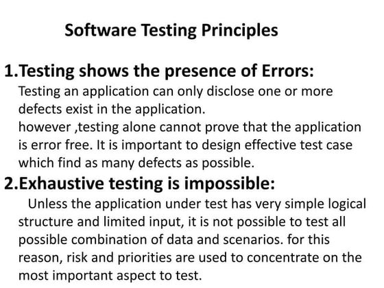 Software Testing Principal