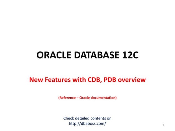 Presentation day2 oracle12c