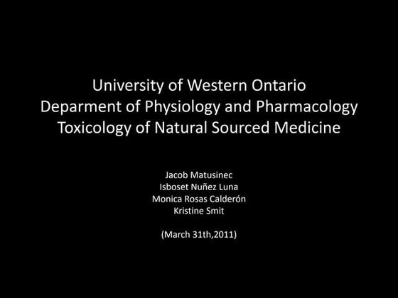 UWO/UNAM - TNSM - Homeopathy