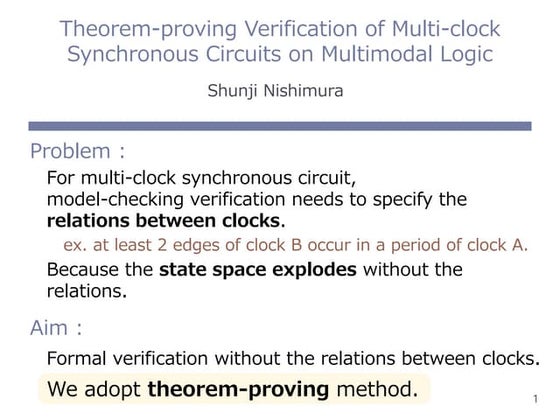 Theorem-proving Verification of Multi-clock Synchronous Circuits on Multimoda...