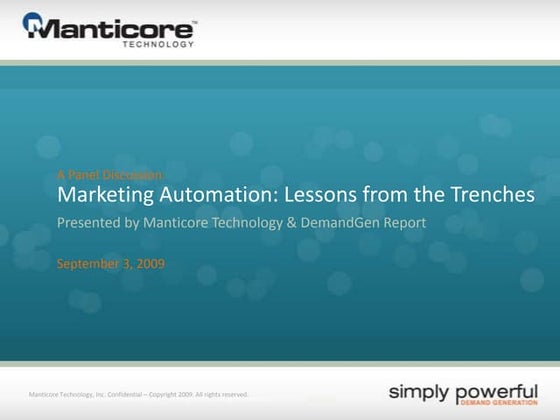 Panel Discussion: DemandGen Report Marketing Automation User Survey