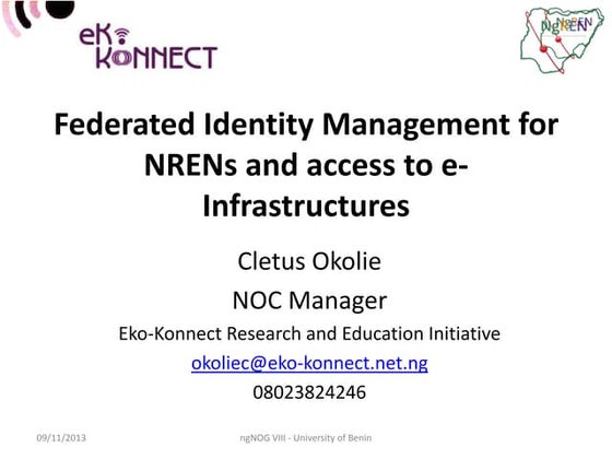 Presentation on Federated identity and Access Management