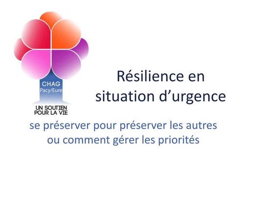 Résilience en situation d'urgence Journée Médecine d'Urgence Normande SANOFI