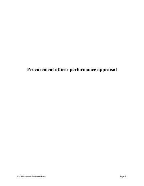 Procurement officer performance appraisal