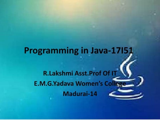 Programming in java  ppt