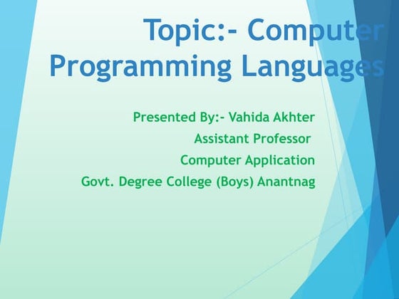 Programming language basics.ppt Computer Science
